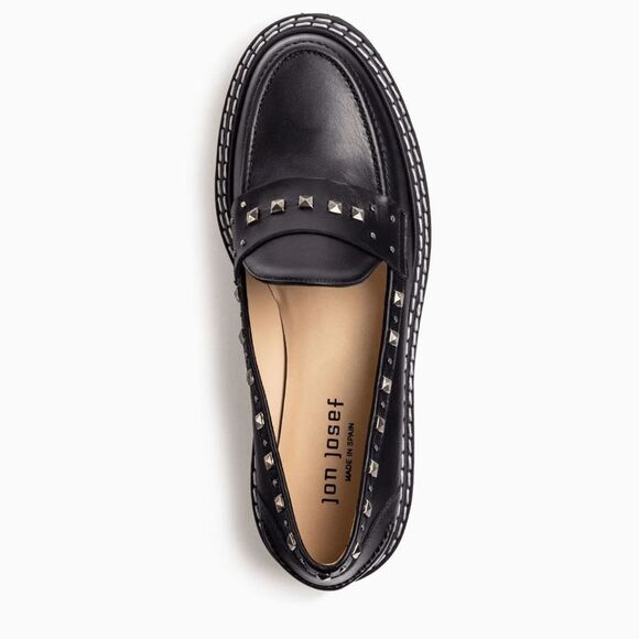 Jon Josef made in Spain Gabby Studded platform loafer black silver size 37 - Picture 4 of 11